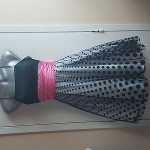 Black & Pink Polka Dot Dress